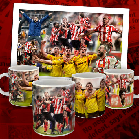 six in a row Sunderland AFC artwork collection. Mugs and prints