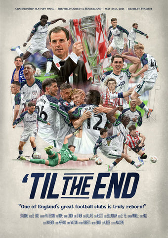 Sunderland - Championship Play-Off winners 2025 - Retro film poster style art print. (A4 size 297mm x 210mm) or A3 size (420mm x 297mm) (Copy)