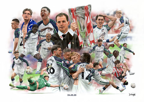 Sunderland - Championship Play-Off winners 2025 - art print. (A4 size 297mm x 210mm) or A3 size (420mm x 297mm) (Copy) (Copy)