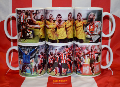 Double Mug set '6 in a row'  (Sunderland AFC) - by Dave Wright