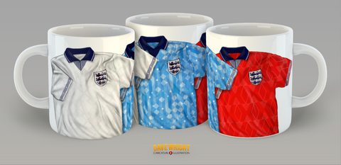 England Italia '90 3 shirts mug