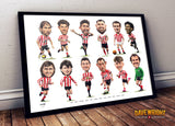 The Red & White Collection 2 (Sunderland AFC) Limited edition caricature print