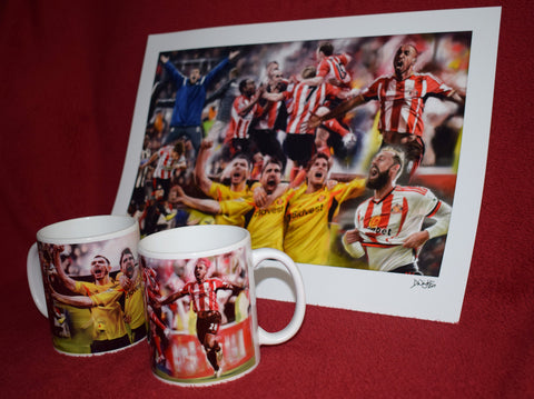 '6 in a row' Double mug set and print bundle