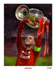 Jordan Henderson - Liverpool FC. Limited edition art print. (A4 or A3 size)