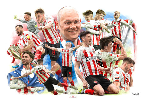 'Wear Going Up' (Sunderland AFC) 'Landscape montage art print. (A4 size 297mm x 210mm) or A3 size (420mm x 297mm)