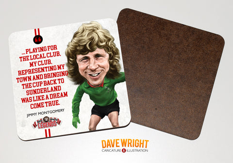 Jimmy Montgomery - Sunderland Legend -  drinks coaster.