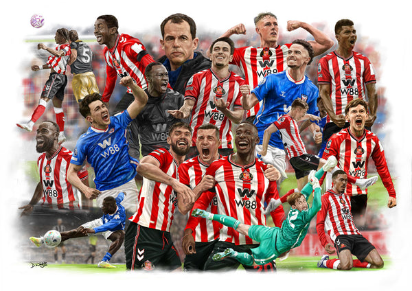 Sunderland - 2025 - 2026 - art print. (A4 size 297mm x 210mm) or A3 size (420mm x 297mm)