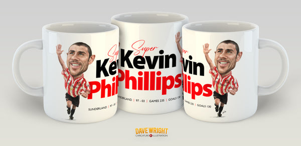 Kevin Phillips (Sunderland AFC) Caricature mug - by Dave Wright