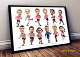 The Red & White Collection 3 (Sunderland AFC) Limited edition caricature print