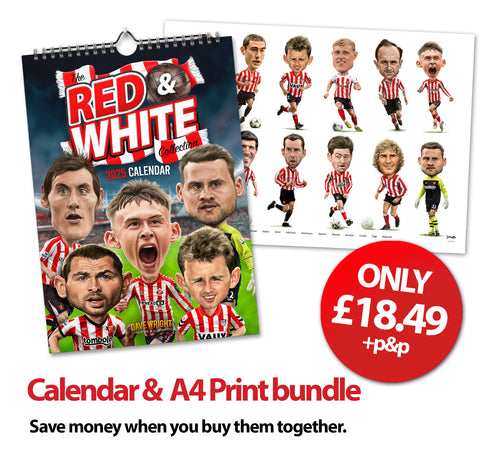 The Red and White Collection 2025 Calendar & Limited edition A4 print bundle