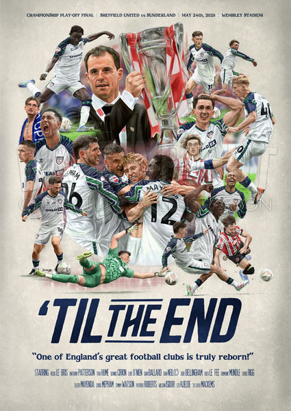 Sunderland - Championship Play-Off winners 2025 - Retro film poster style art print. (A4 size 297mm x 210mm) or A3 size (420mm x 297mm) (Copy)