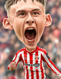 Chris Rigg. Sunderland AFC. Caricature print. (A4 size 297mm x 210mm) or A3 size (420mm x 297mm) (Copy)