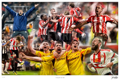 'The Joy of Six'. Sunderland AFC v Newcastle United . Limited edition print. (A4 size 297mm x 210mm) or A3 size (420mm x 297mm)