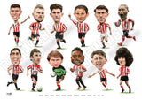 The Red & White Collection (Sunderland AFC) Limited edition caricature print