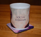 Larry David  - Social Assassin. Curb Your Enthusiasm. Limited Edition Mug & Coaster set