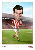 Len Ashurst Caricature. Red & White Legends. (Sunderland AFC) Limited edition print. (A4 size 297mm x 210mm) or A3 size (420mm x 297mm)