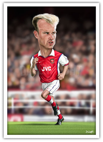 Dennis Bergkamp, Arsenal. Caricature print. (A4 or A3 size)
