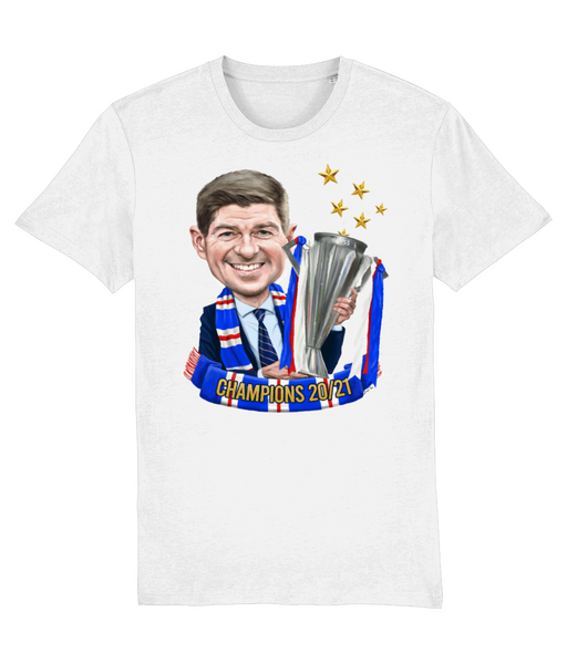 Steven Gerrard (Rangers FC)Champions 20-21 t-shirt