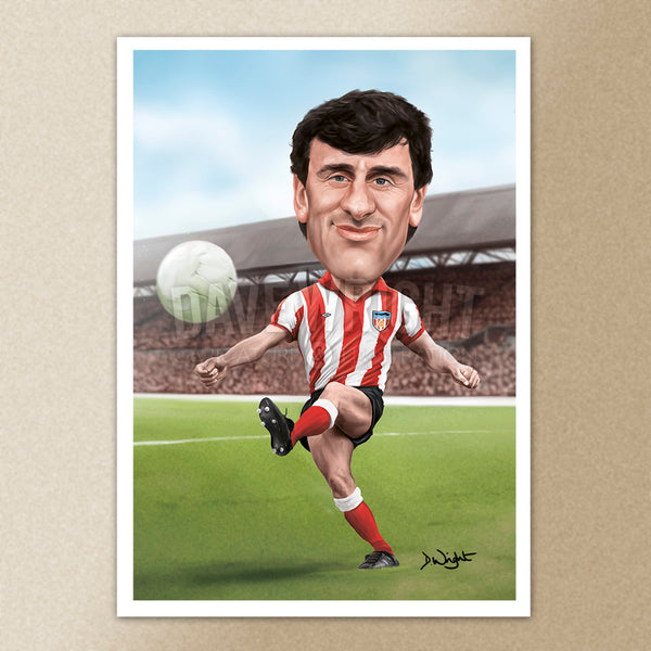 Joe Bolton (Sunderland AFC) Caricature print. (A4 size 297mm x 210mm) or A3 size (420mm x 297mm)