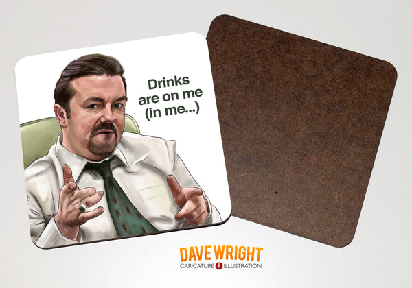 David Brent 'The Office' drinks coaster