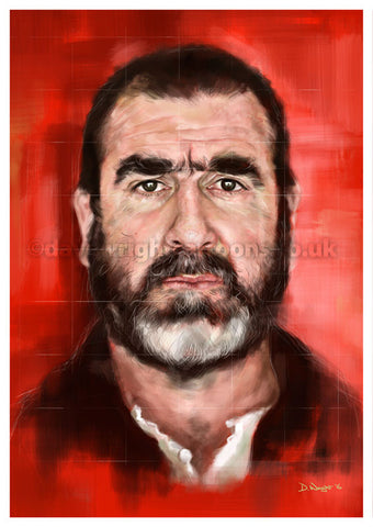 Eric Cantona. Limited edition print. (A4 size 297mm x 210mm)