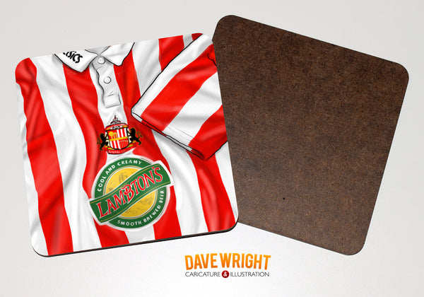 Sunderland classic shirt drinks coaster  - Division 1 Champions 1998-99 (home)