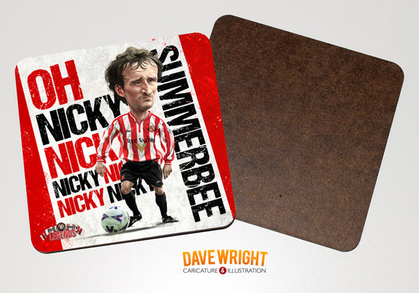 Nicky Summerbee - Sunderland cult hero -  drinks coaster.