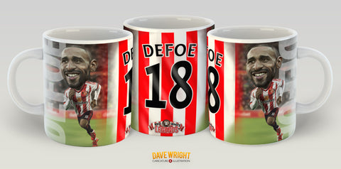Jermain Defoe, Red & White Legends (Sunderland AFC) Caricature Mug