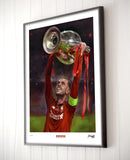 Jordan Henderson - Liverpool FC. Limited edition art print. (A4 or A3 size)