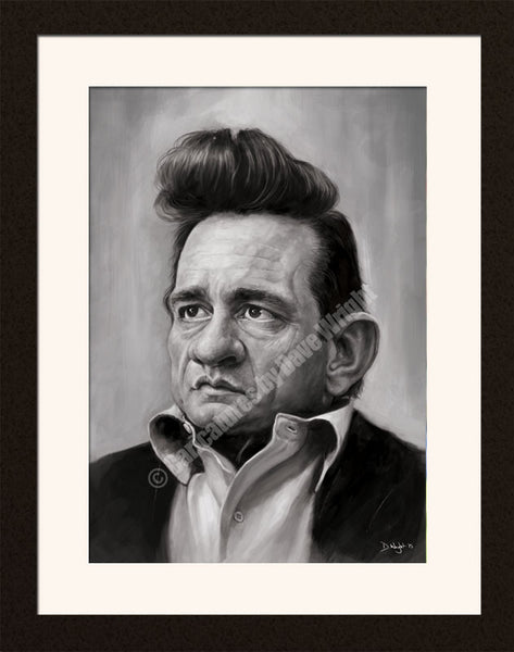 Johnny Cash Caricature. Limited edition print. (A4 size 297mm x 210mm)