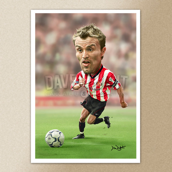 Michael Gray (Sunderland AFC) Caricature print. (A4 size 297mm x 210mm) or A3 size (420mm x 297mm)