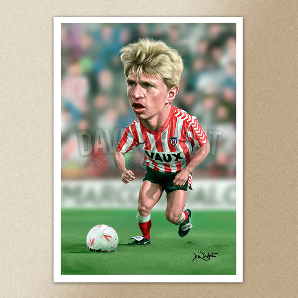 Marco Gabbiadini (Sunderland AFC)caricature print. (A4 size 297mm x 210mm) or A3 size (420mm x 297mm)