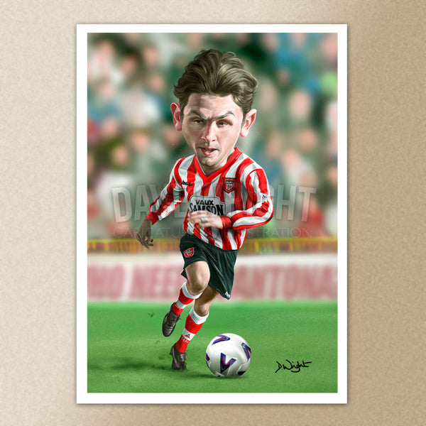 Richard Ord (Sunderland AFC)caricature print. (A4 size 297mm x 210mm) or A3 size (420mm x 297mm)