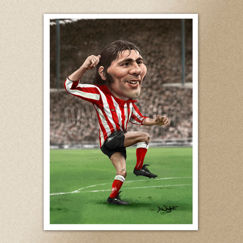 Ian Porterfield (Sunderland AFC) caricature print. (A4 size 297mm x 210mm) or A3 size (420mm x 297mm)