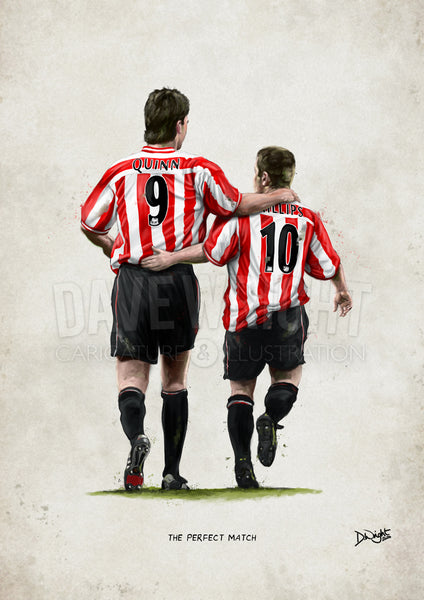 'The Perfect Match' Niall Quinn and Kevin Phillips, Sunderland AFC - A4 or A3 print