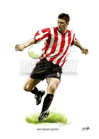 Niall Quinn (Sunderland AFC) Limited edition print. (A4 size 297mm x 210mm) or A3 size (420mm x 297mm)