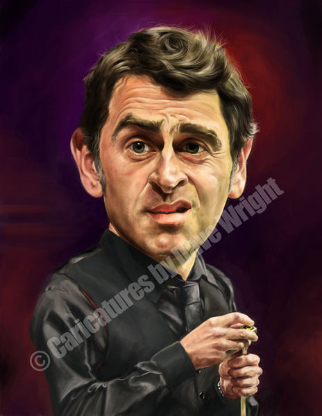 Ronnie O'Sullivan Caricature. Limited edition print. (A4 size 297mm x 210mm)