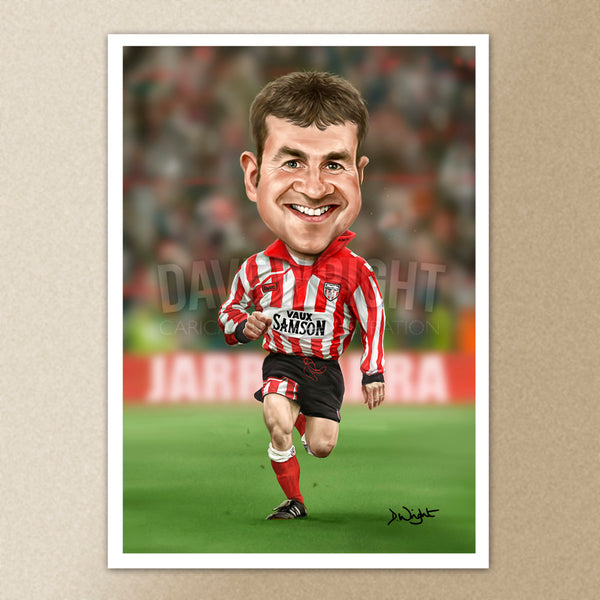 Craig Russell (Sunderland AFC) caricature print. (A4 size 297mm x 210mm) or A3 size (420mm x 297mm)