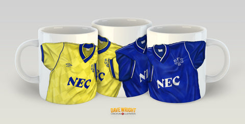 The League Champions - retro kit (Everton FC) mug - by Dave Wright