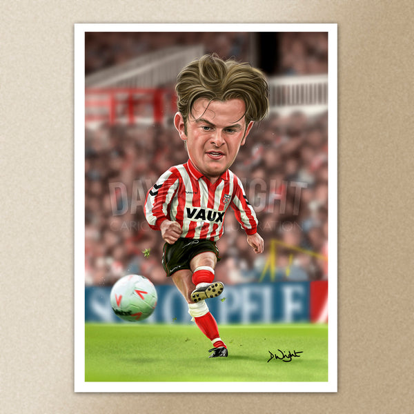 Martin Smith (Sunderland AFC) caricature print. (A4 size 297mm x 210mm) or A3 size (420mm x 297mm)