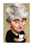 Father Ted 'Ecumenical Matters' Limited edition caricature art print. (A4 size 297mm x 210mm) or A3 size (420mm x 297mm)