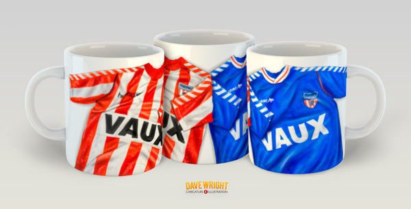 VAUX 88-91 retro shirt design (Sunderland AFC) mug - by Dave Wright