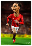 Zlatan Ibrahimovic caricature - Manchester United. Limited edition print. (A4 size 297mm x 210mm)
